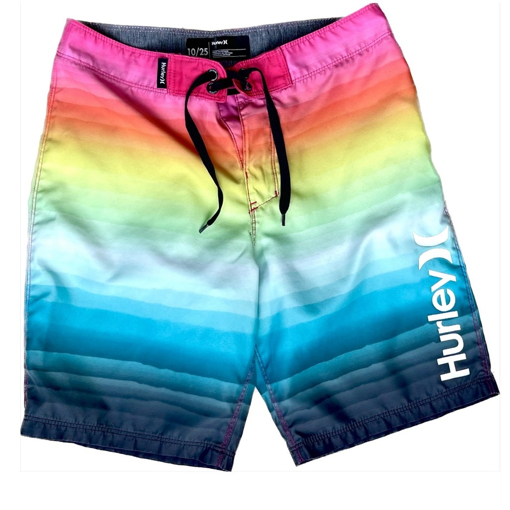 Very beautiful and brightly colored boys swim trunks.